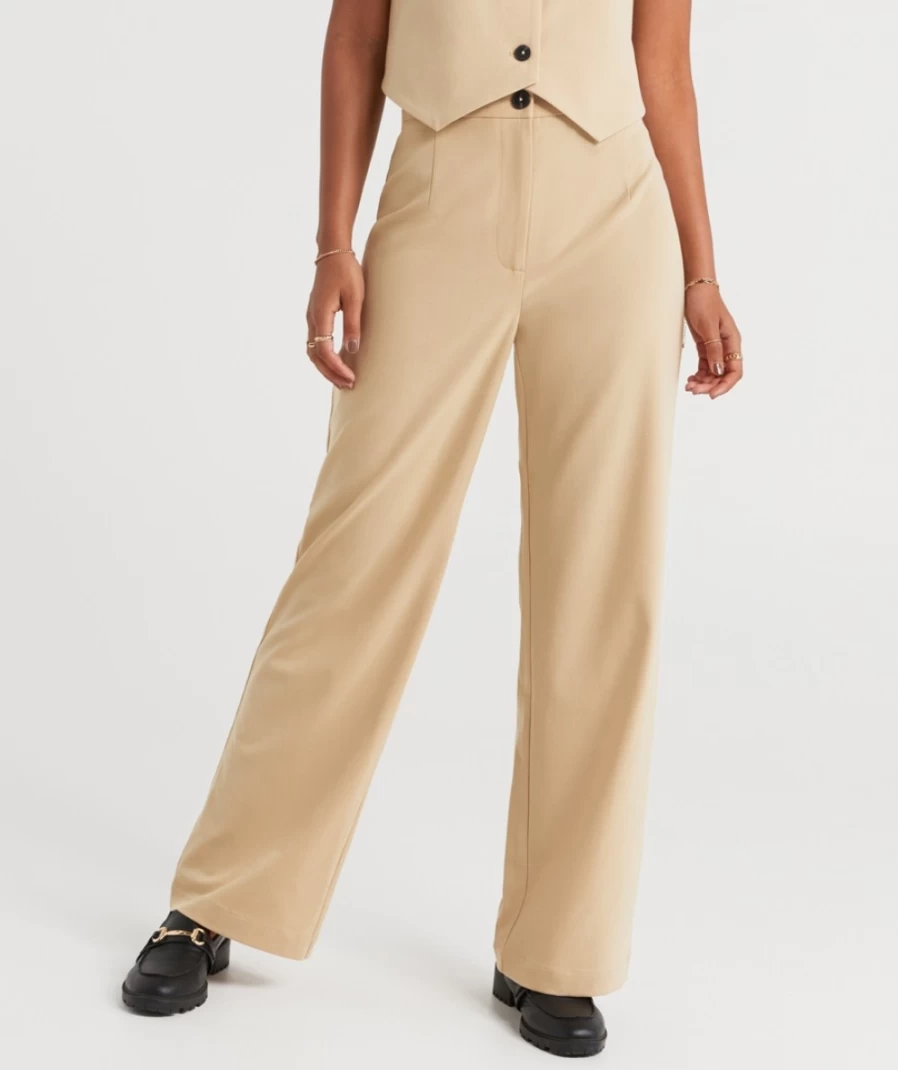 Sportsgirl Women's Neutral Oakley Tailored Straight Leg Pants