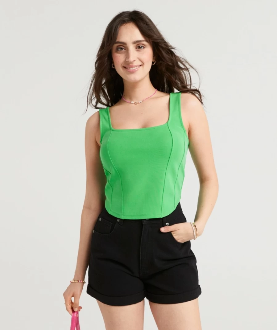 Sportsgirl Women's Green Bella Ponte Corset Top