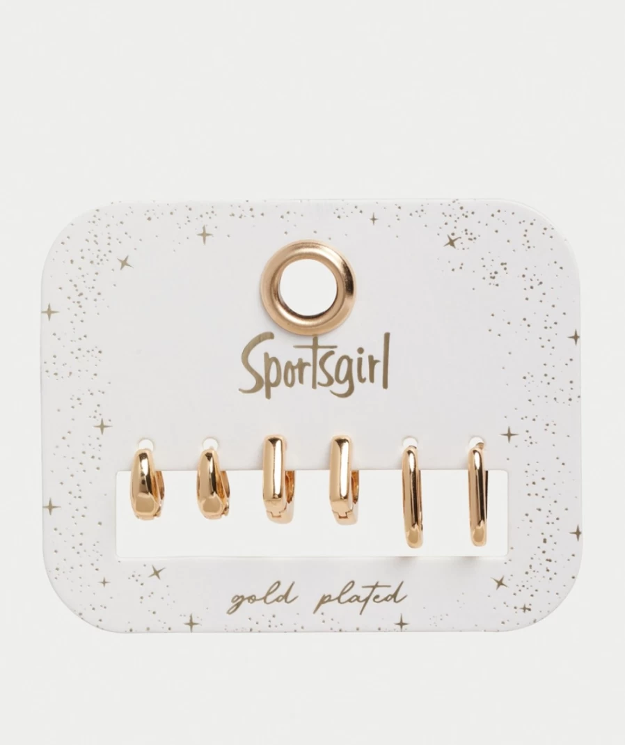 Sportsgirl Gold Plated Mini Mixed Hoop Earrings for Women