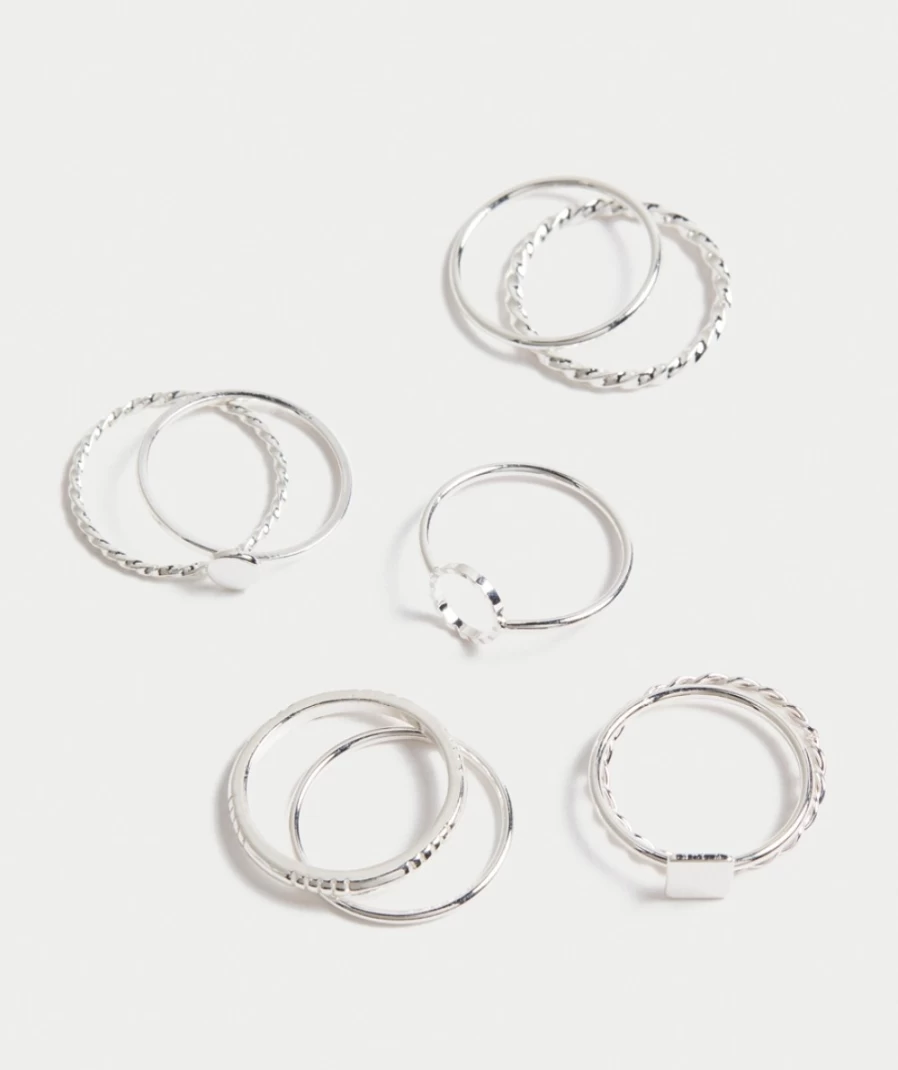 Sportsgirl Women's Silver Stella Ring Pack - Elegant Sterling Silver Jewelry Set