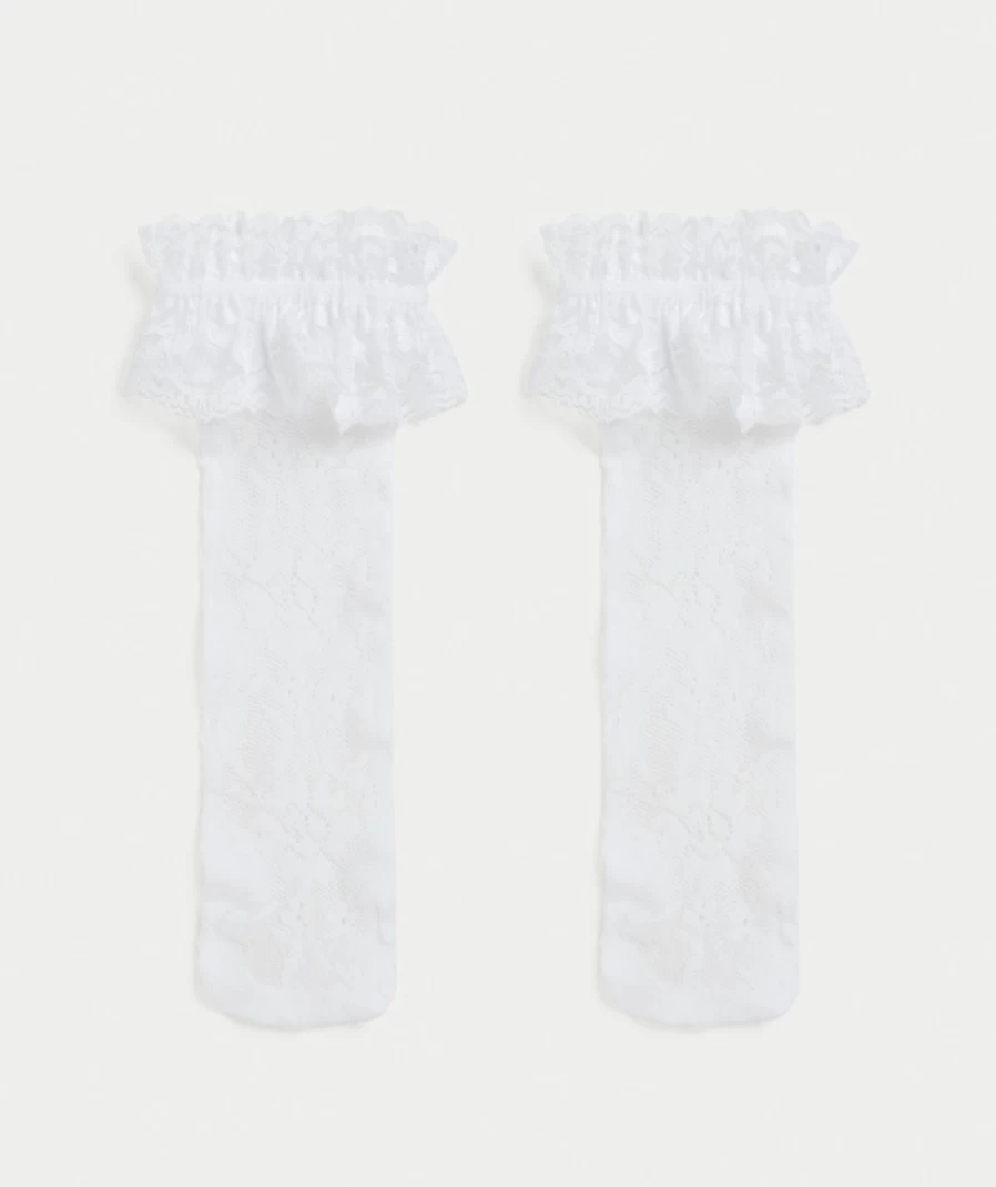 Women's White Lace Frill Socks by Sportsgirl - Elegant & Stylish Ankle Socks