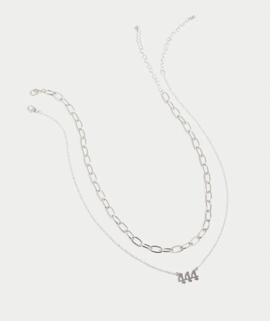"Sportsgirl Women's Silver 444 Angel Number Necklace – Spiritual Jewelry Gift"