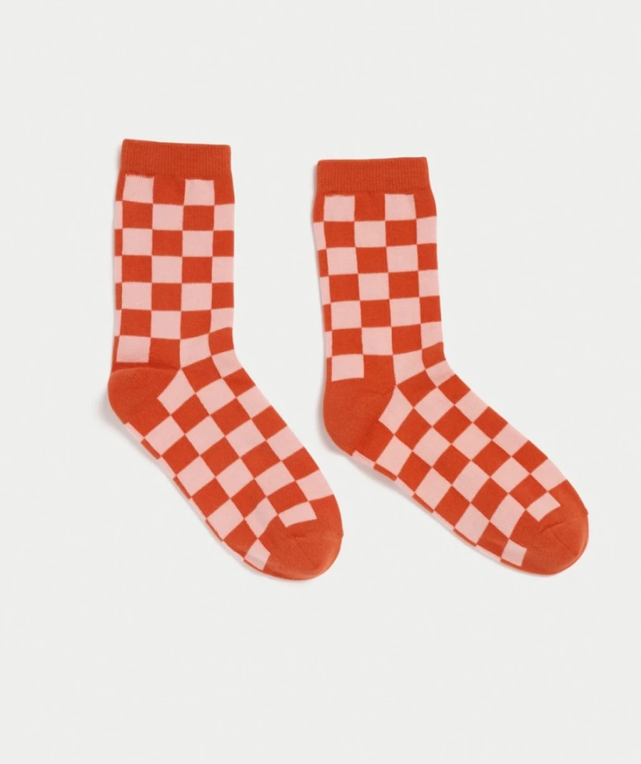 Women's Multi Color Checkerboard Crew Socks by Sportsgirl
