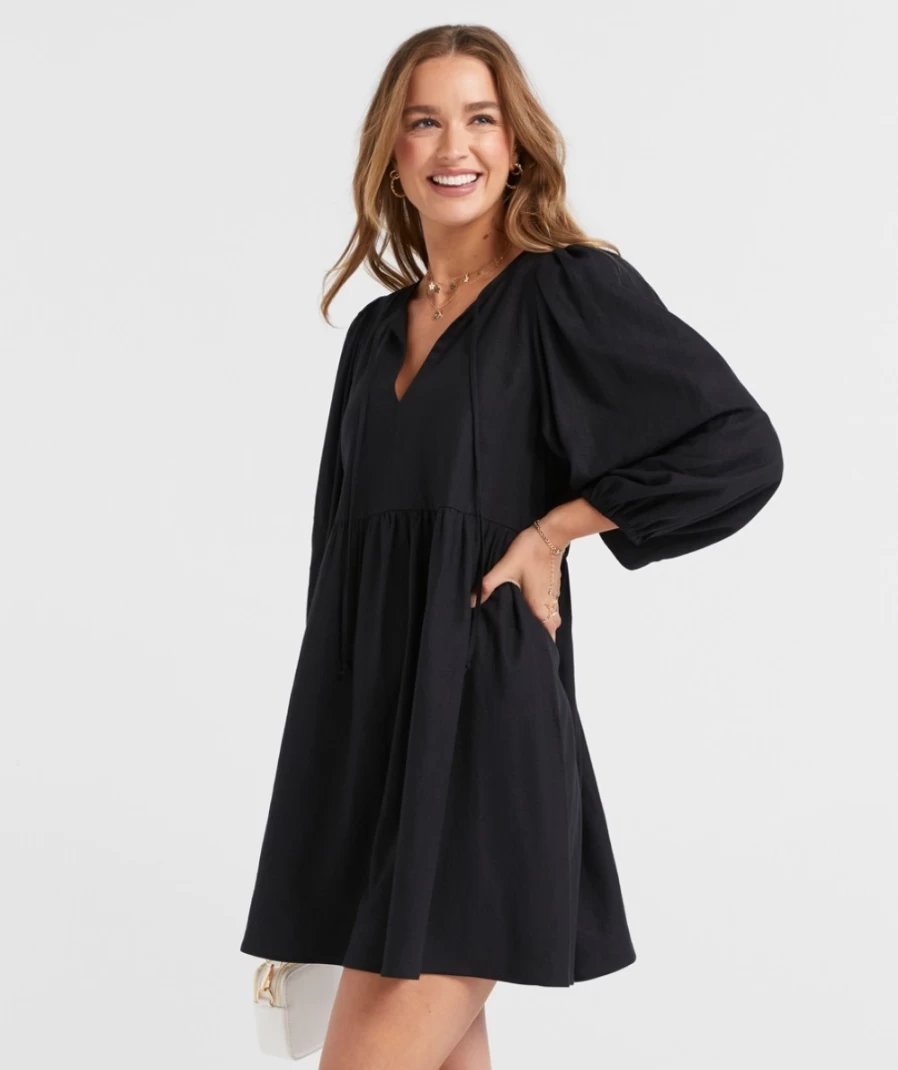 Sportsgirl Women's Linen Blend Mini Dress - Bailey Casual Summer Dress