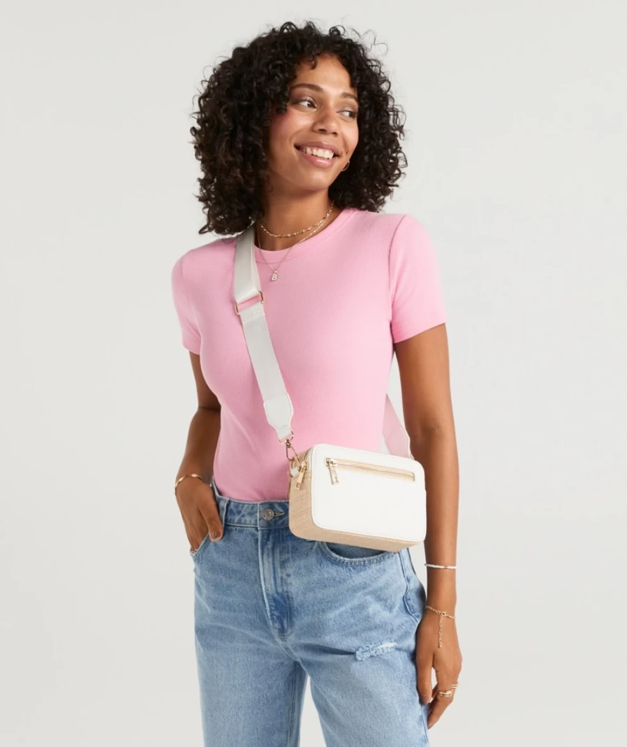 Sportsgirl Women's Multi-Color Dillon Straw Camera Bag - Stylish Crossbody Purse for Women