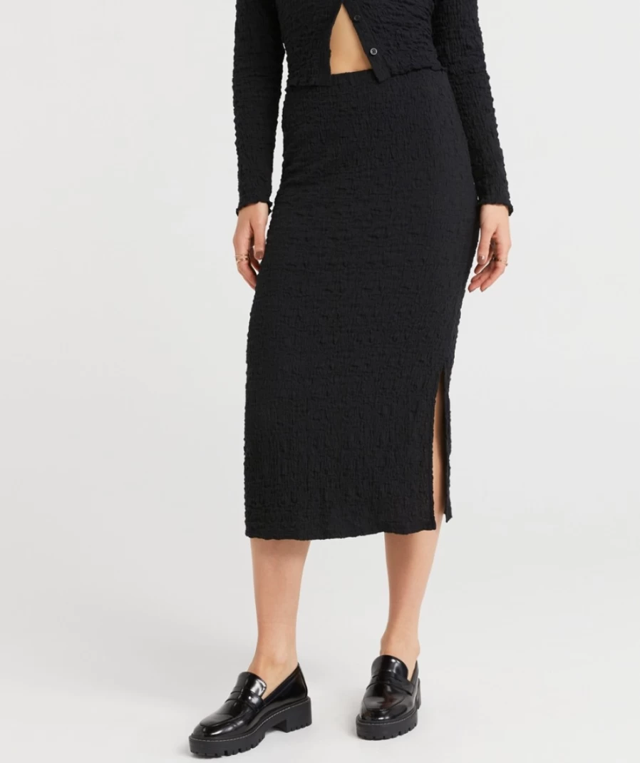 Sportsgirl Women's Black Bianca Textured Midi Skirt