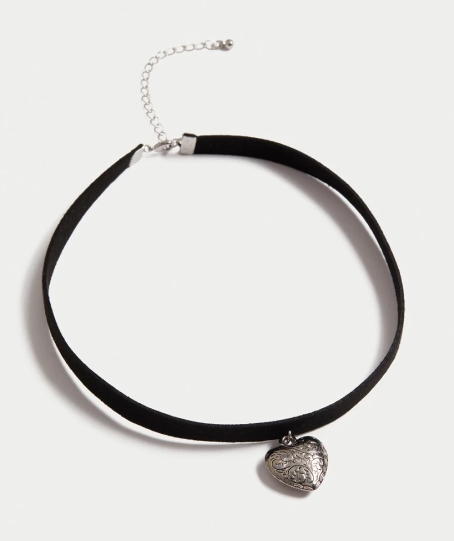 Sportsgirl Women's Rhodium Antique Heart Rope Necklace - Vintage Style Jewelry