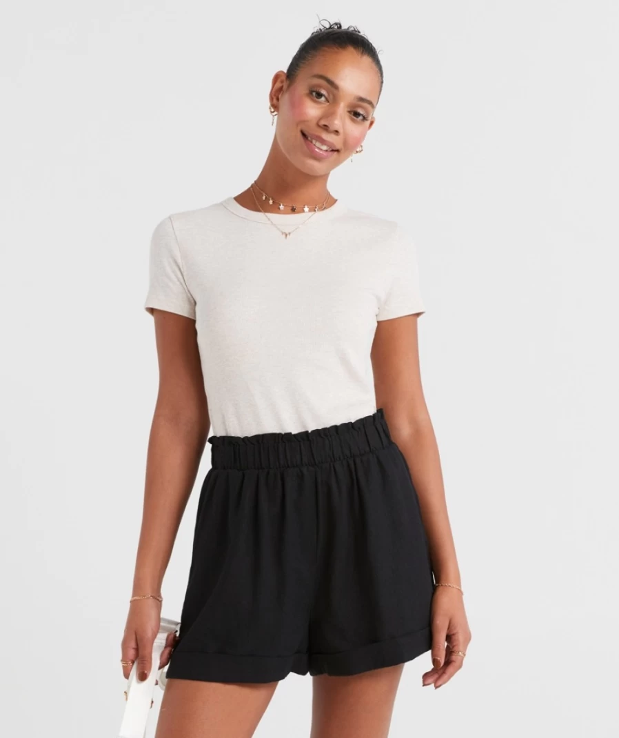 "Sportsgirl Women's Linen Blend Pull-On Shorts – Comfortable Casual Style"