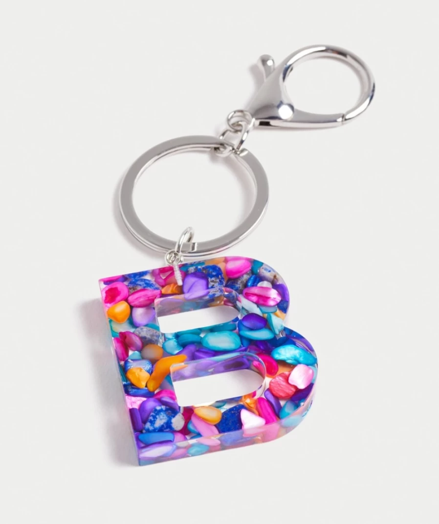 "Sportsgirl Women's Multi-Colour Alphabet Keyring with Colourful Stones"