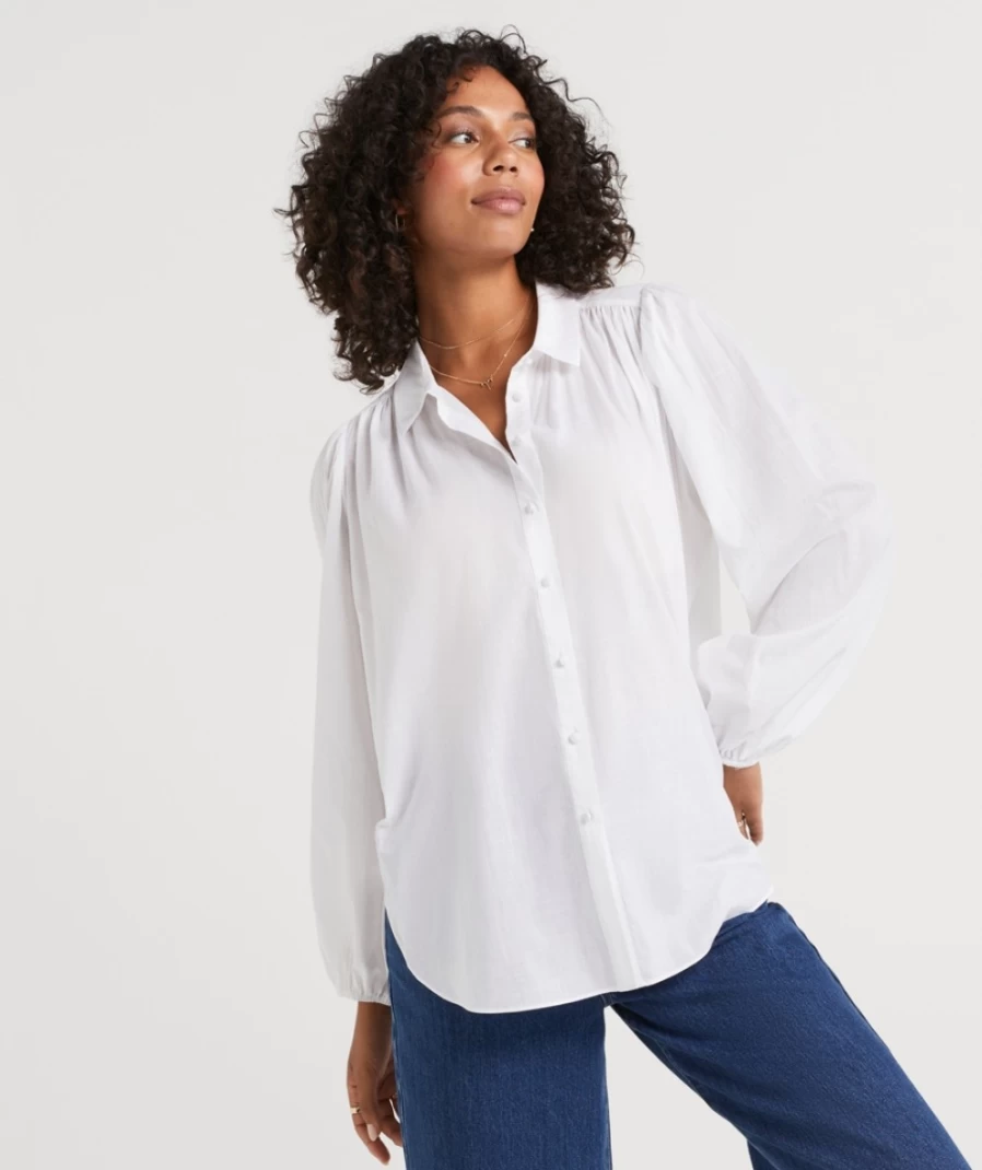 Sportsgirl Women's Bonnie Cotton Button-Down Blouse – Stylish & Comfortable Top