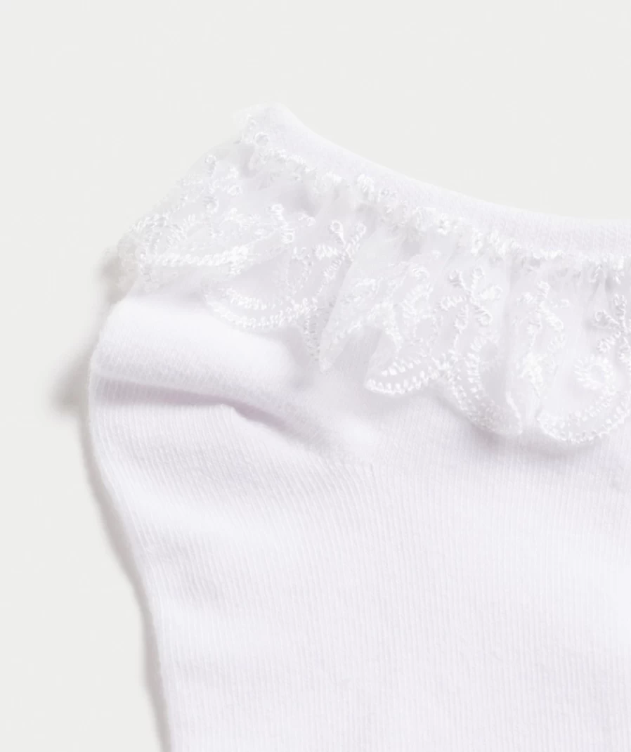 Women's White Ruffle Lace Socks by Sportsgirl - Elegant and Comfortable