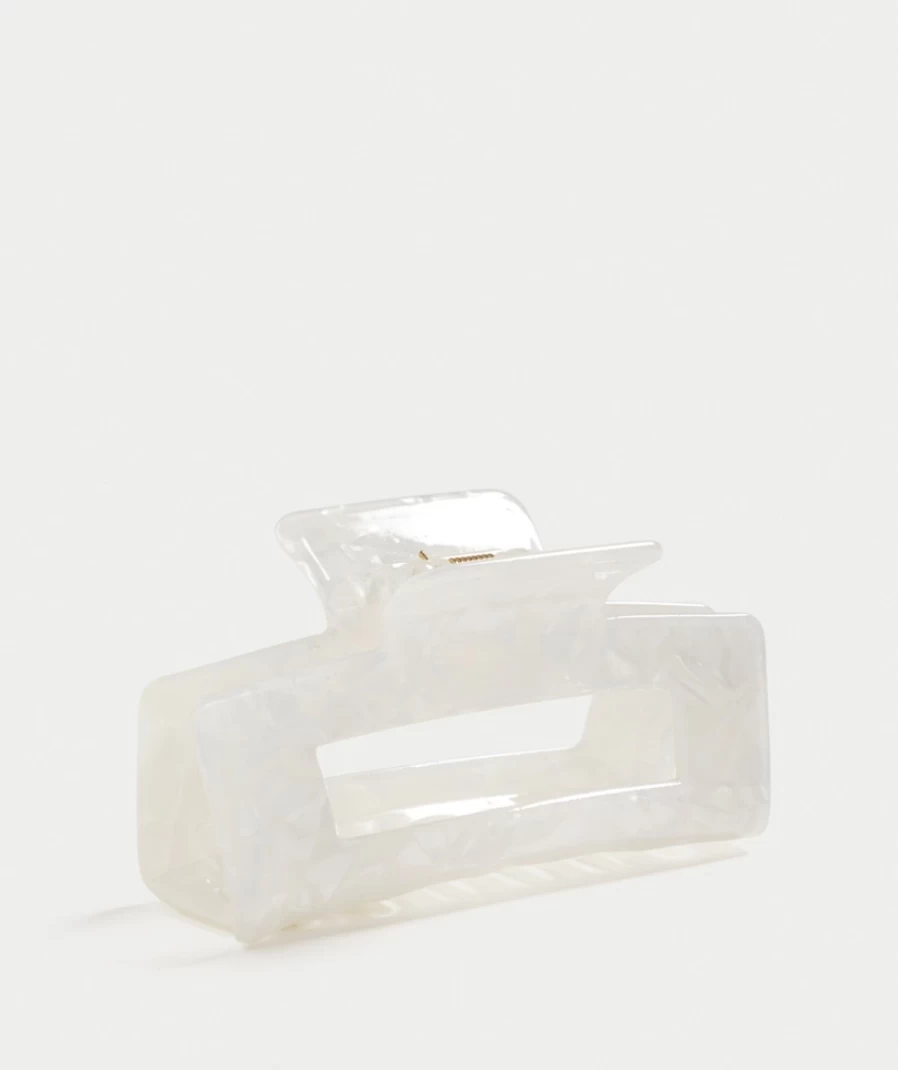 Sportsgirl Pearl Marble Hair Claw for Women - Elegant Rectangle Hair Clip
