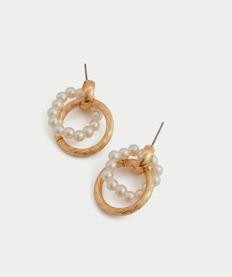 Sportsgirl Gold Pearl Hoop Earrings for Women - Elegant Fashion Jewelry