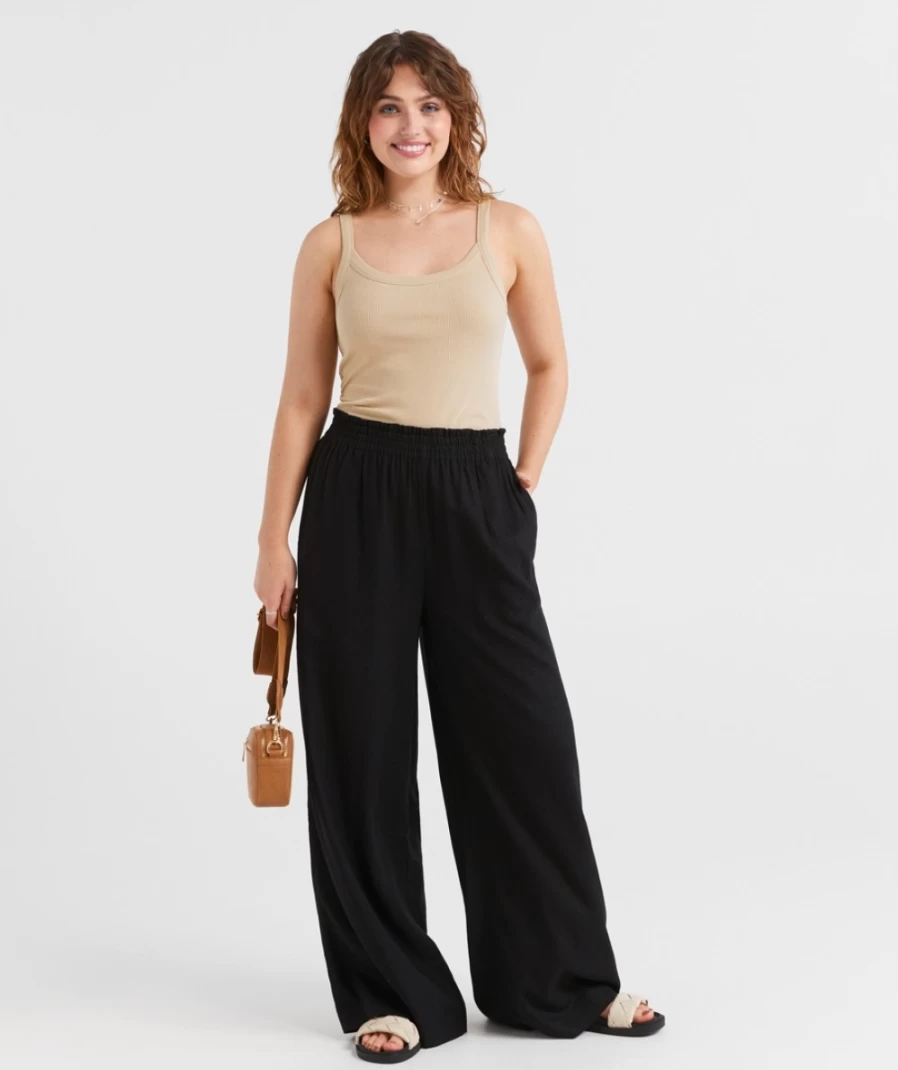 "Sportsgirl Women's Linen Blend Wide Leg Pants – Comfortable & Stylish"