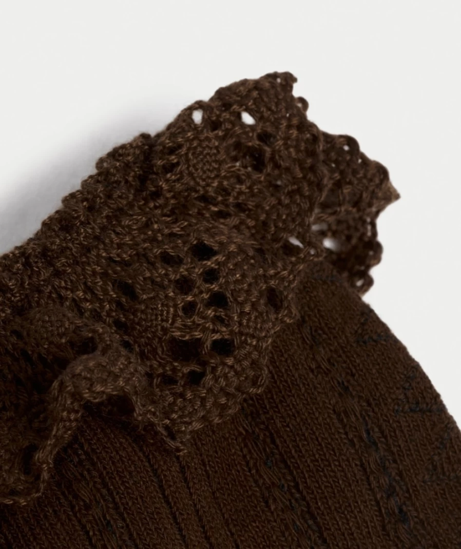 Women's Chocolate Crochet Socks by Sportsgirl – Handmade Comfort & Style