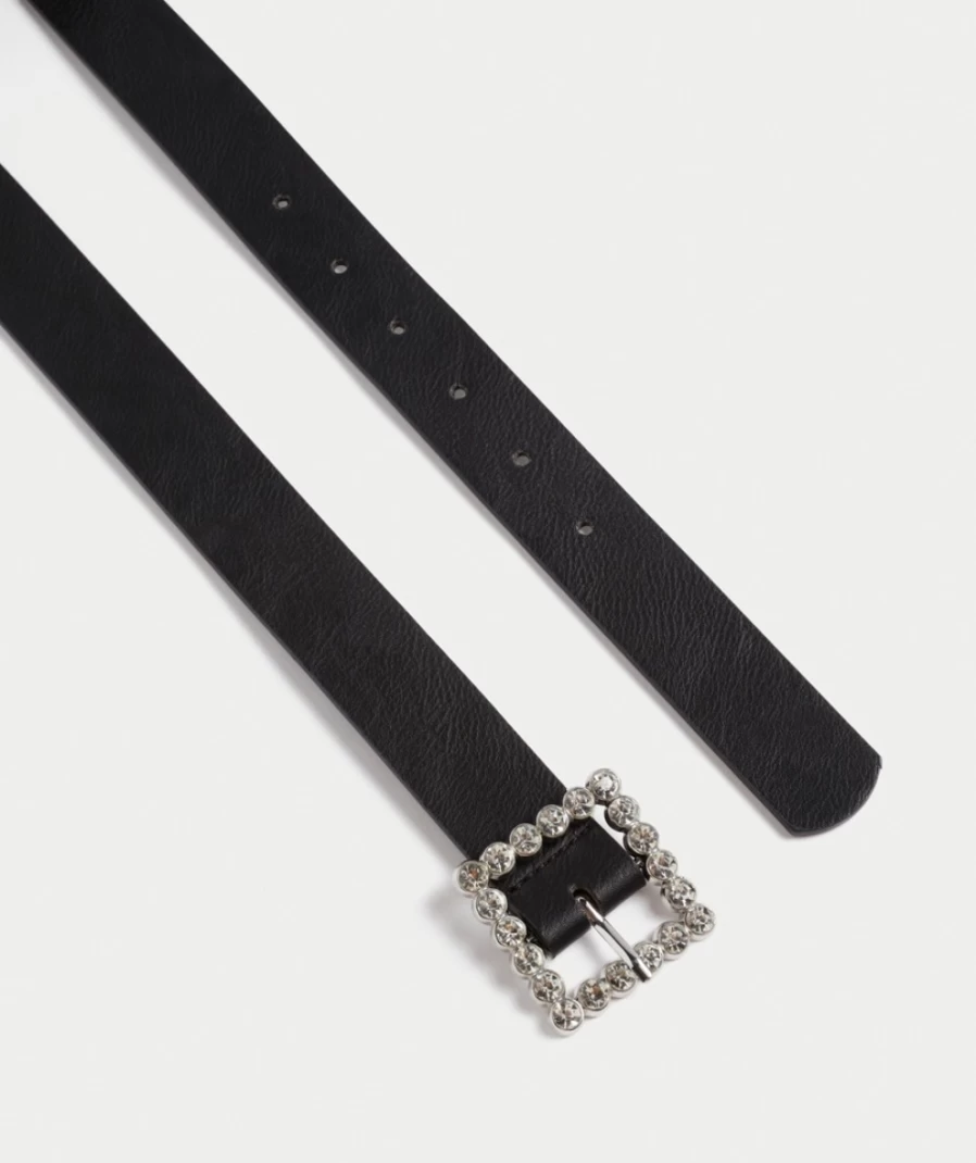 Sportsgirl Women's Black Rhinestone Buckle Belt - Stylish Kiana Design for Elegant Outfits