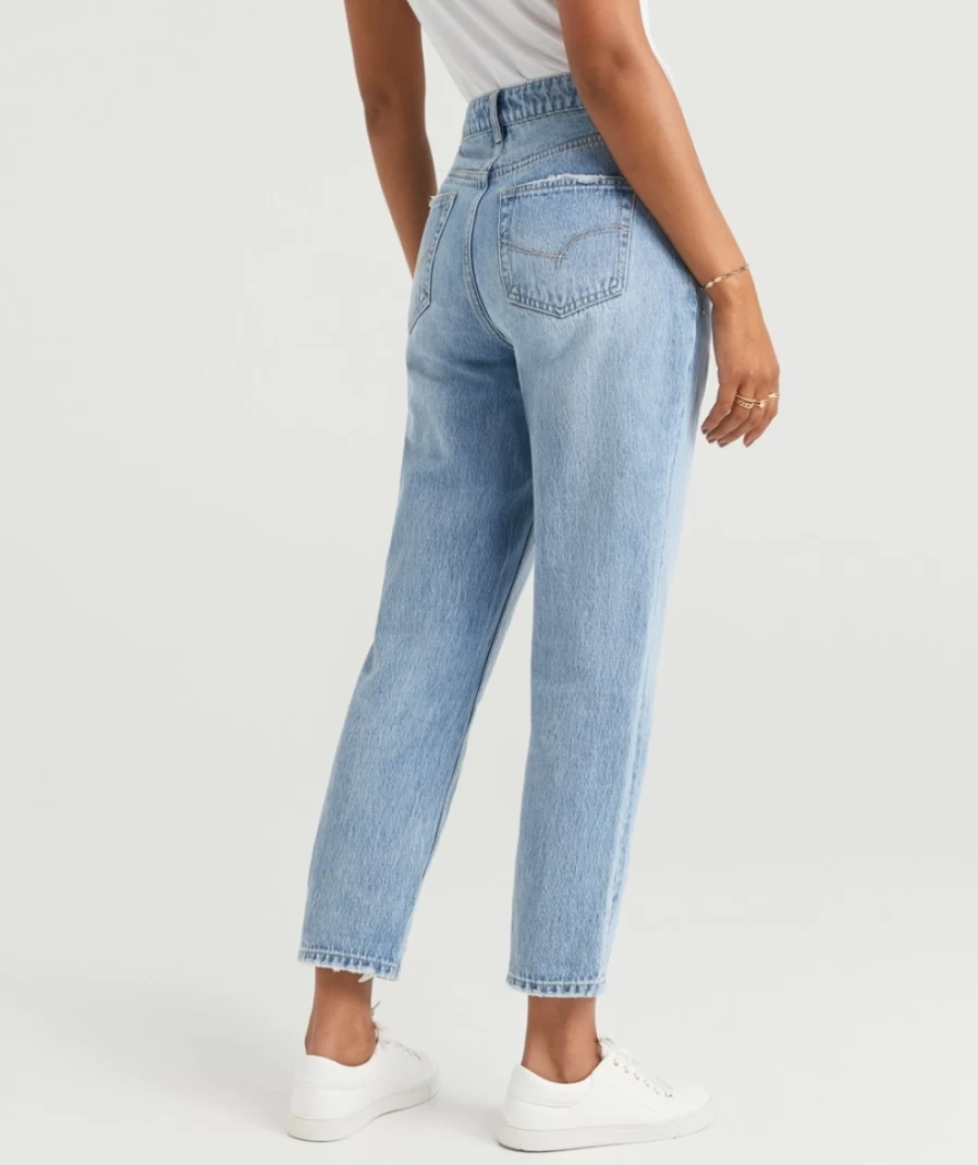 "Sportsgirl Women's Retro Blue Mom Jeans - High Waist Vintage Denim Pants"