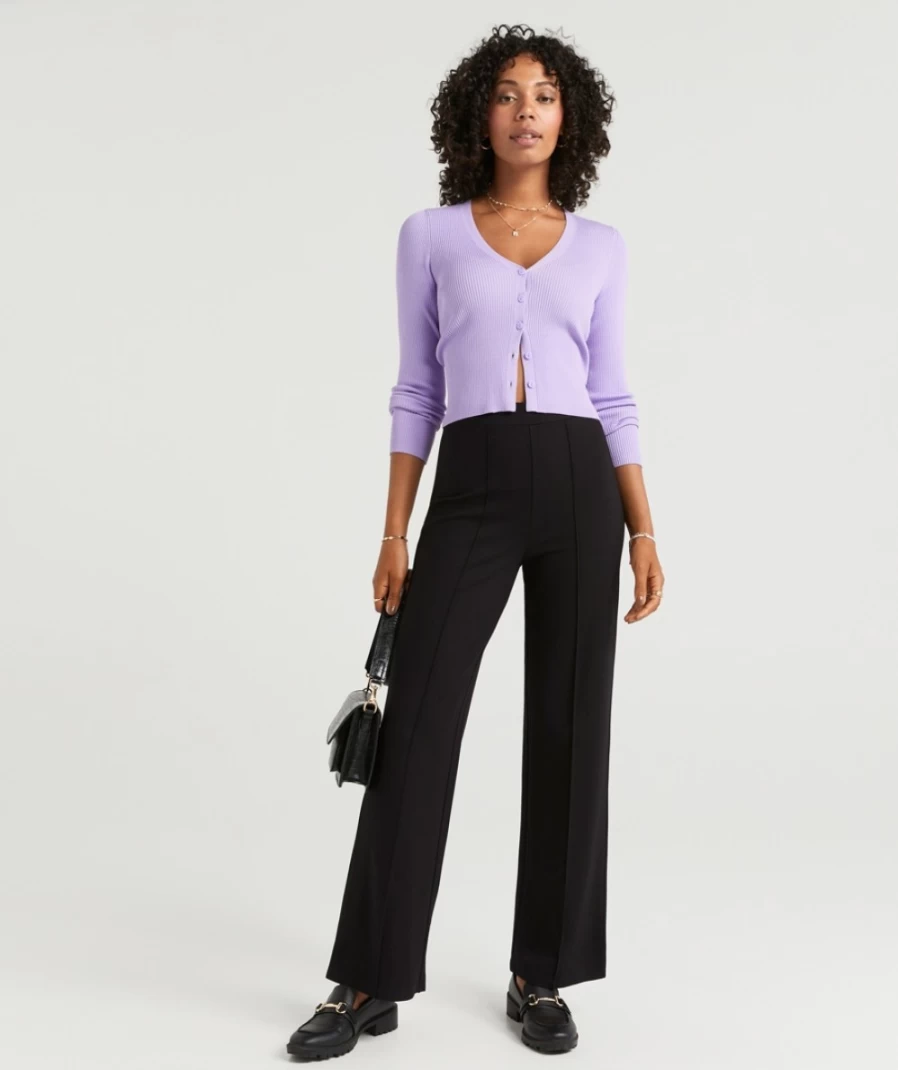 Sportsgirl Women's Black Lani Ecovero Ponte Pant - Sustainable Stretch Trousers
