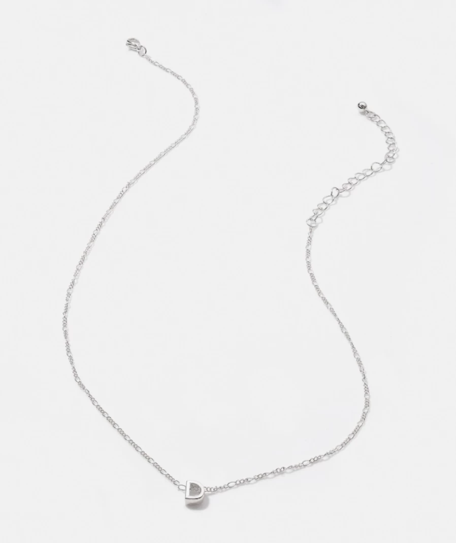 Sportsgirl Women's Silver Petite Letter Necklace - Dainty & Elegant Jewelry