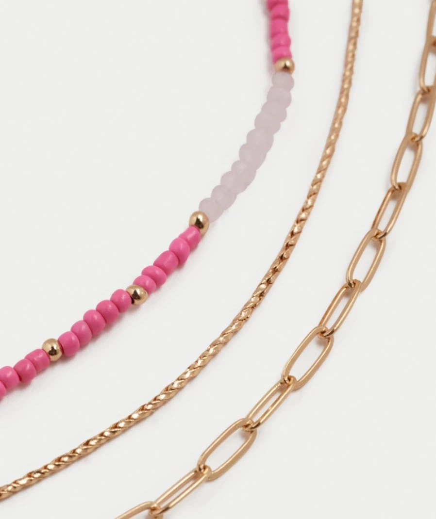 "Sportsgirl Women's Multi-Color Pink Seed Bead Necklace Pack"