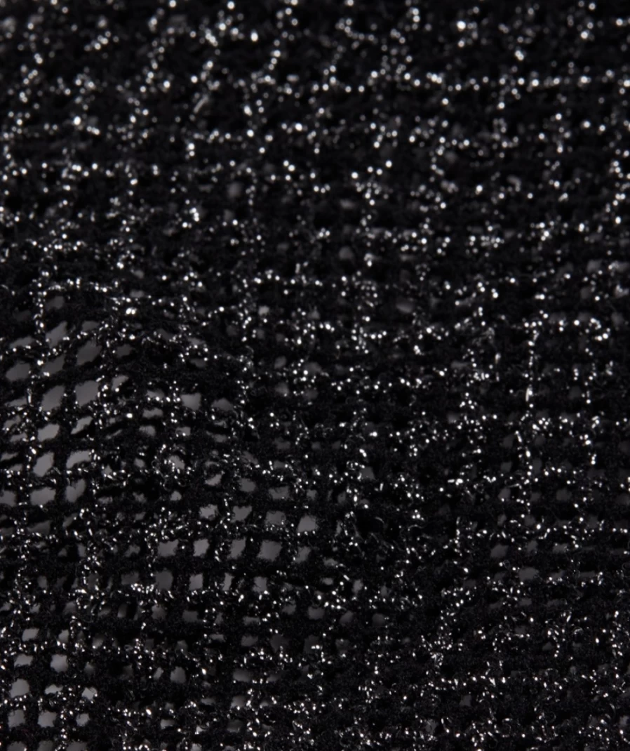 Women's Black Lurex Fish Net Socks by Sportsgirl - Stylish Metallic Sheer Hosiery