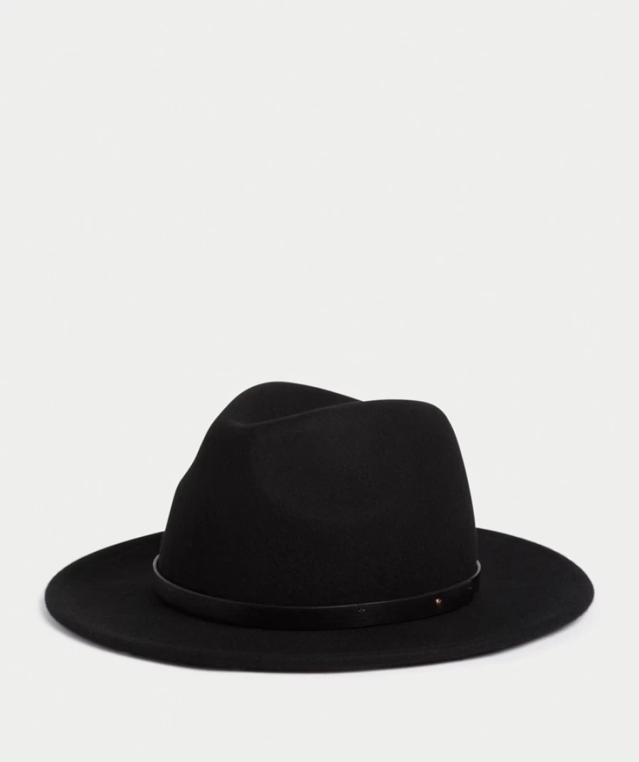 Sportsgirl Women's Black Alexa Wool Felt Panama Hat