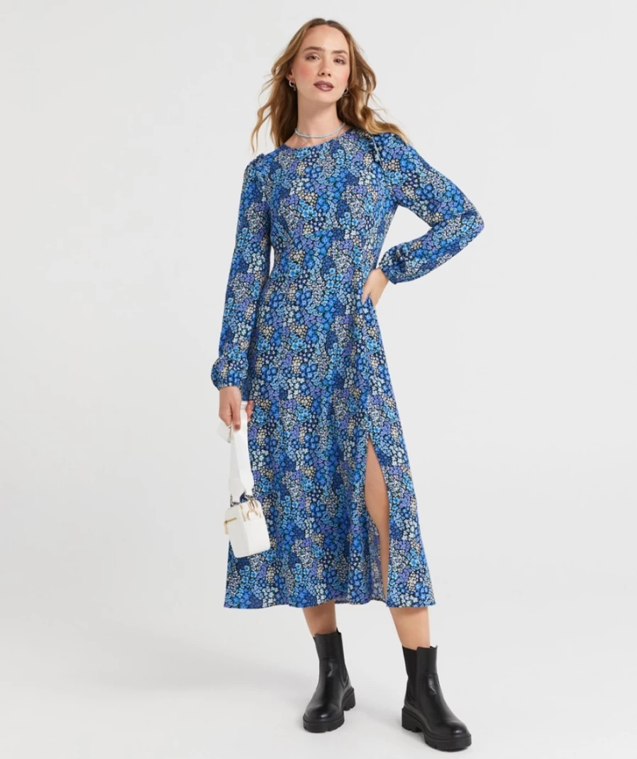 Sportsgirl Women's Floral Printed Midi Tea Dress - Fiona Style