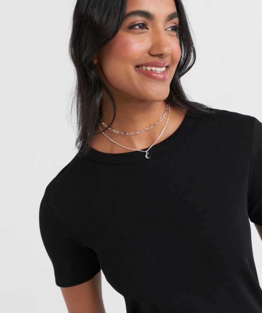"Sportsgirl Women's Australian Cotton Rib Midi T-Shirt Dress"