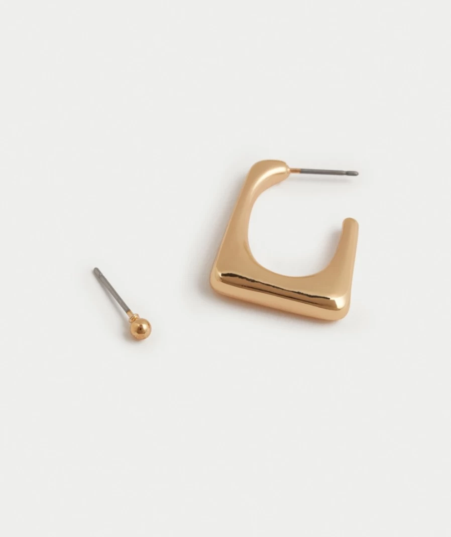 Sportsgirl Gold Square Hoop Earrings for Women - Pack