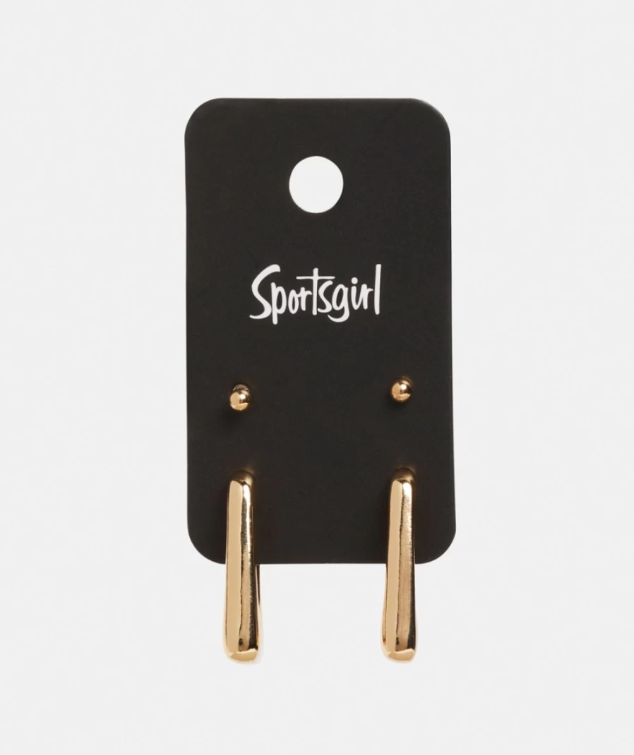 Sportsgirl Gold Square Hoop Earrings for Women - Pack