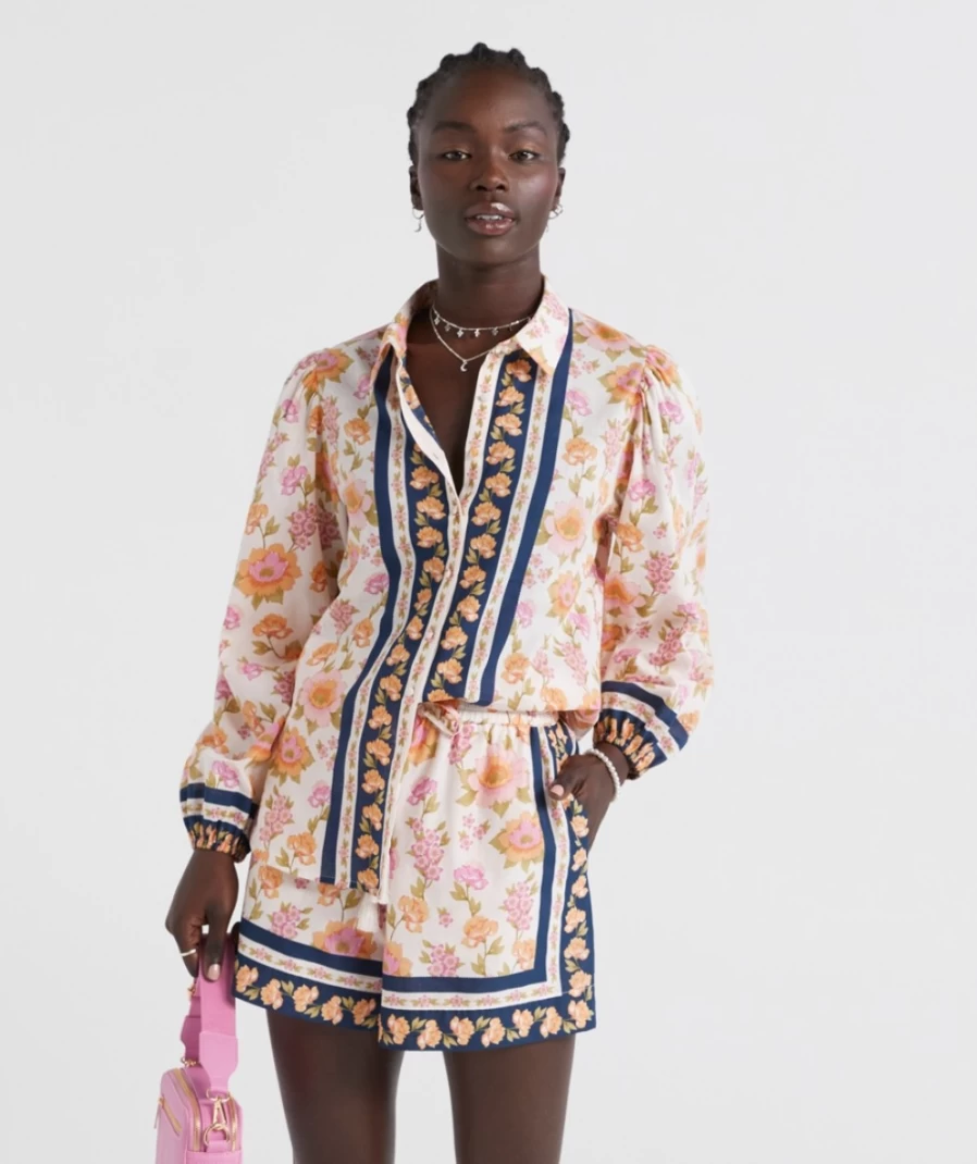 Sportsgirl Women's Floral Printed Cotton Shirt - Zaida Style