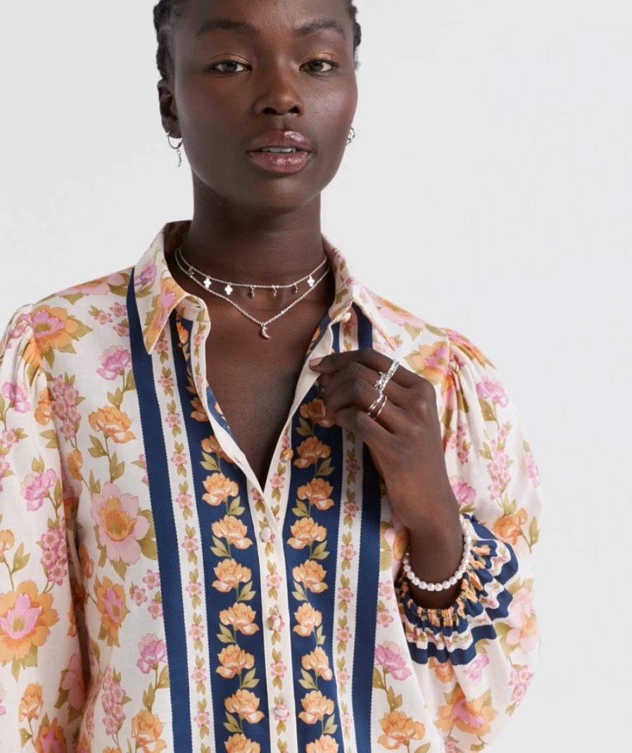 Sportsgirl Women's Floral Printed Cotton Shirt - Zaida Style