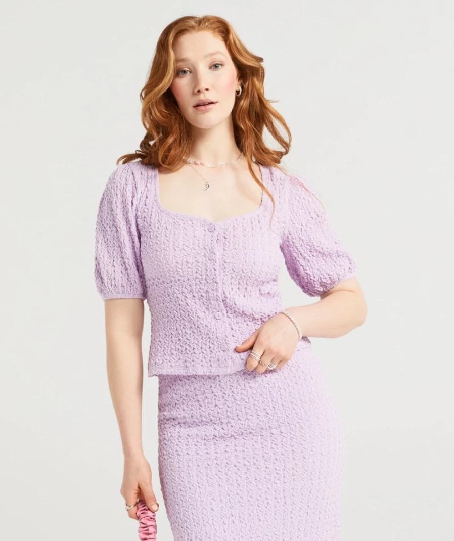 "Sportsgirl Women's Lilac Ren Textured Top"