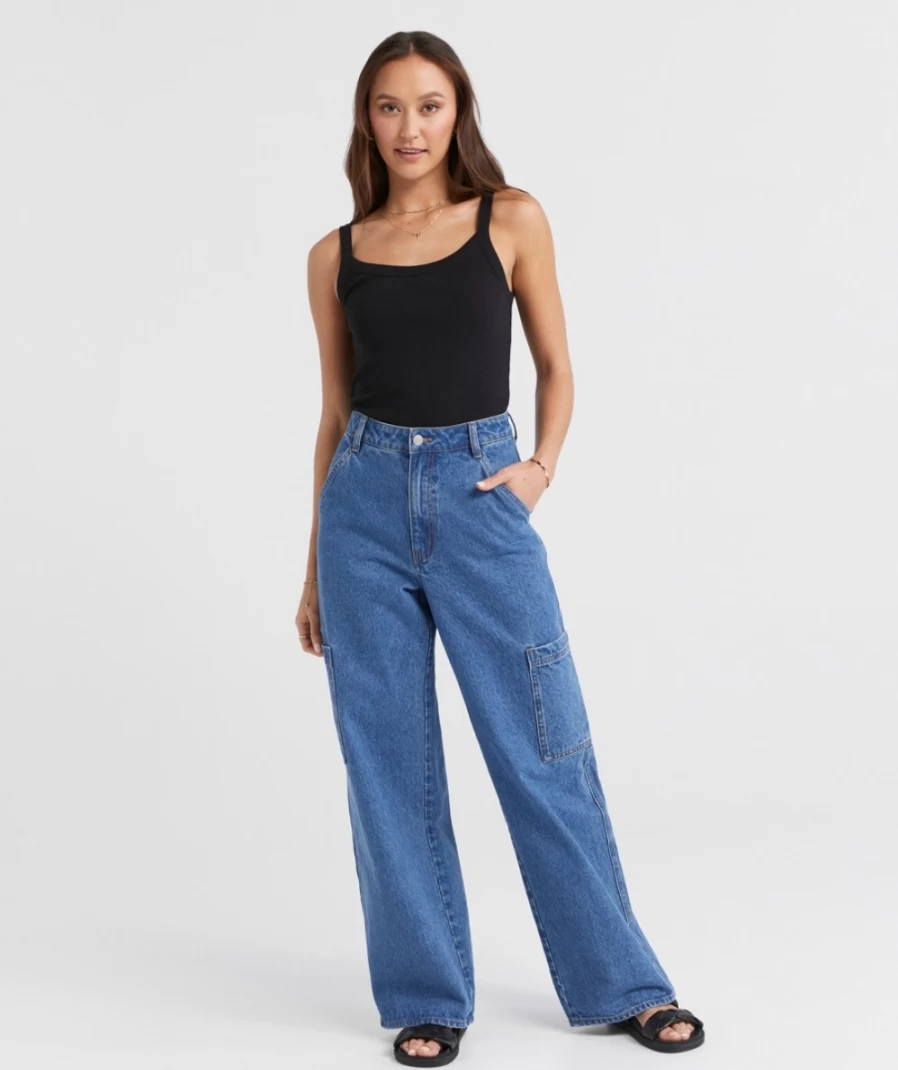 Women's Bright Blue Cargo Jeans by Sportsgirl - Stylish & Comfortable Denim Pants
