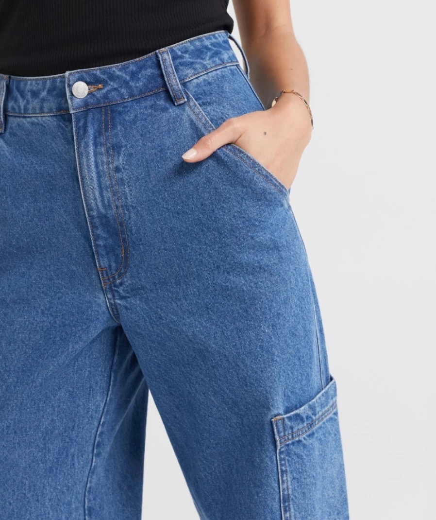 Women's Bright Blue Cargo Jeans by Sportsgirl - Stylish & Comfortable Denim Pants