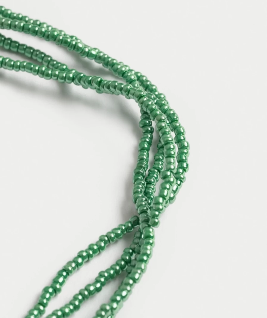 Sportsgirl Women's Green Beaded Choker Necklace