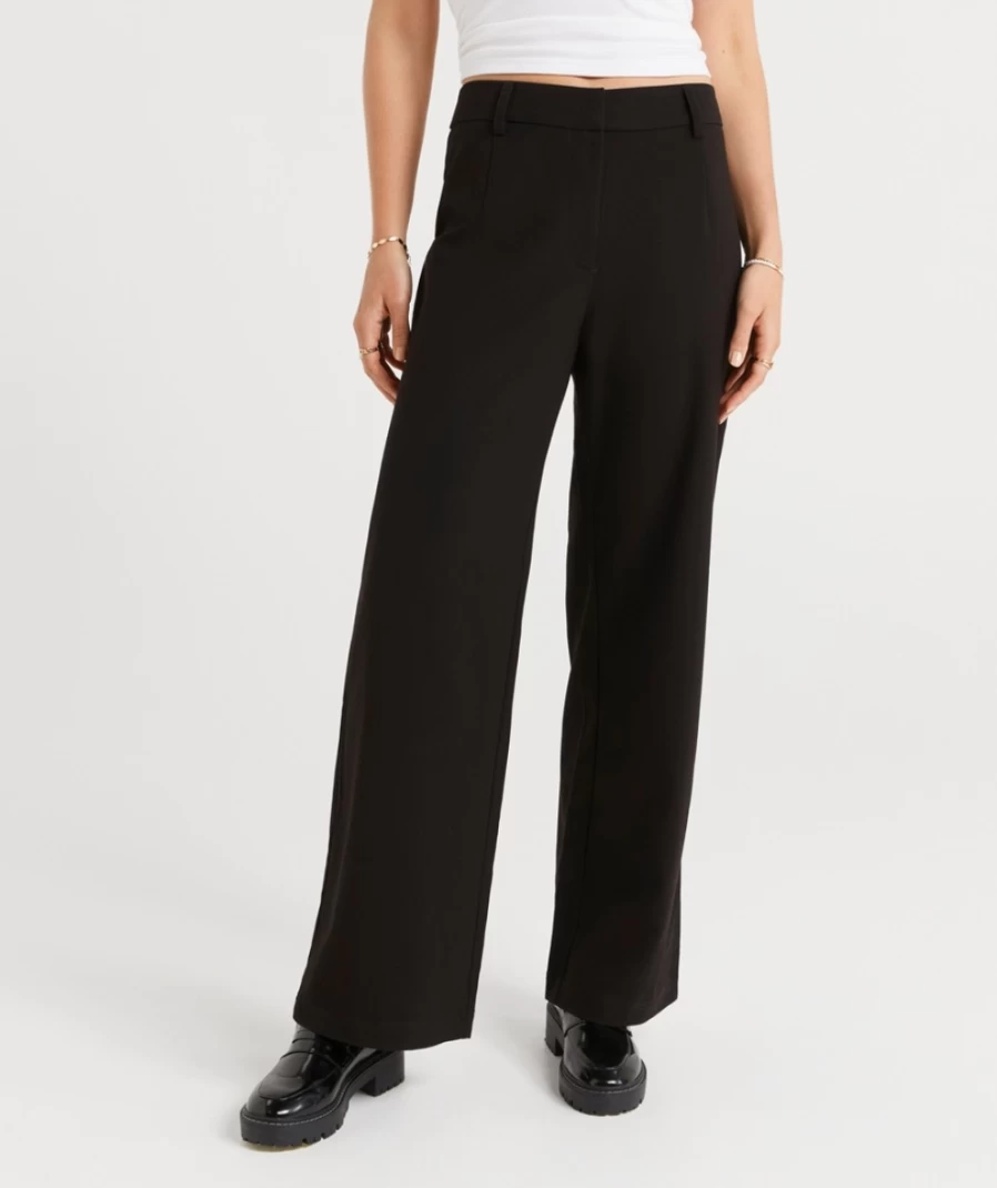 Sportsgirl Women's Bianca Black Tailored Low Rise Pants