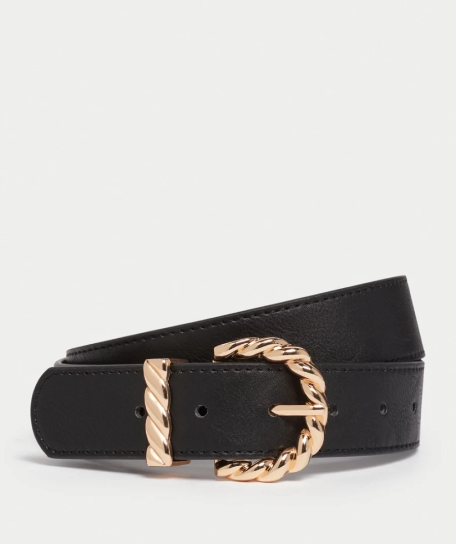 Sportsgirl Women's Black Stormi Twist Buckle Belt - Stylish Fashion Accessory