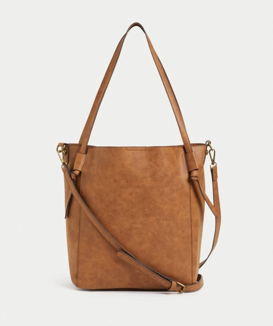 Sportsgirl Women's Tan Nina Knotted Tote Bag - Stylish Handbag for Everyday Use