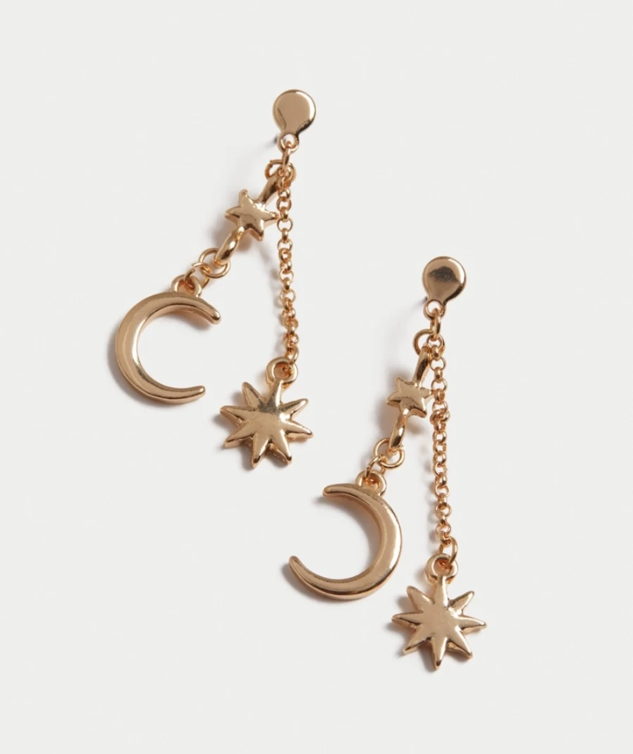 Sportsgirl Gold Star & Moon Drop Earrings for Women - Elegant Celestial Jewelry
