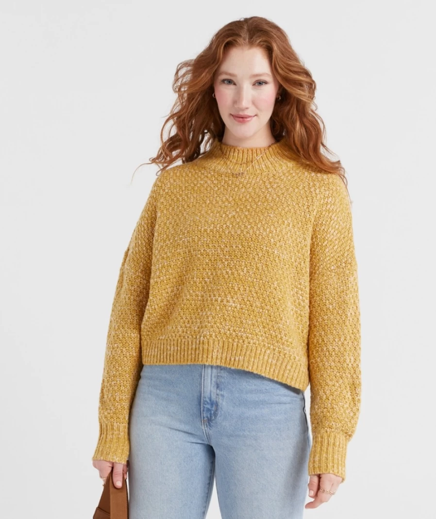 Sportsgirl Women's Mustard Eliza Tuck Stitch Knit Sweater