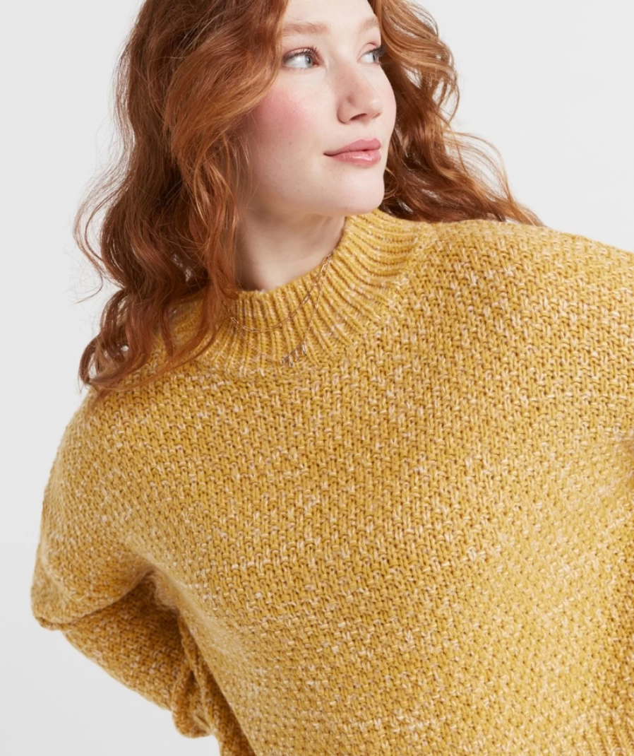 Sportsgirl Women's Mustard Eliza Tuck Stitch Knit Sweater