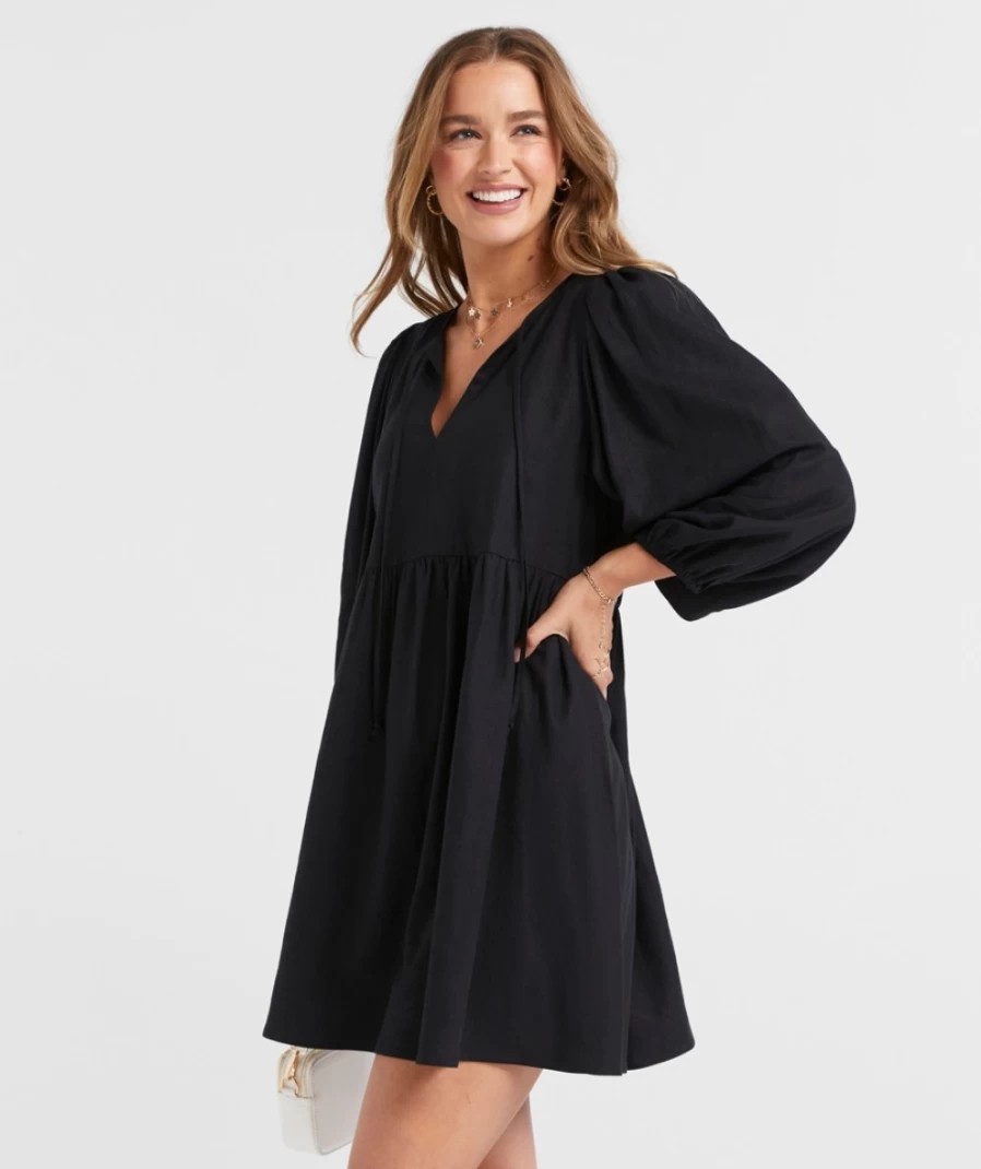 Sportsgirl Women's Bailey Linen Blend Mini Dress - Stylish Summer Linen Dress for Women