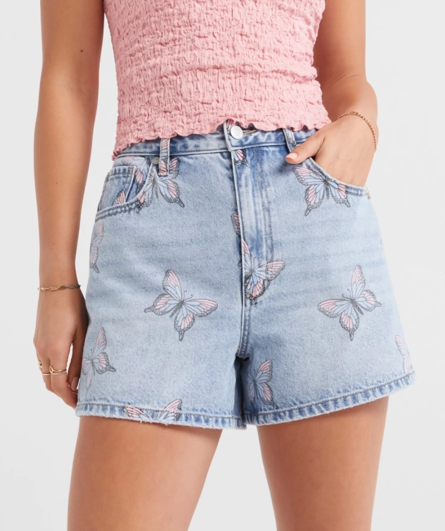 Sportsgirl Women's Butterfly Print Ed Shorts - Stylish & Comfortable