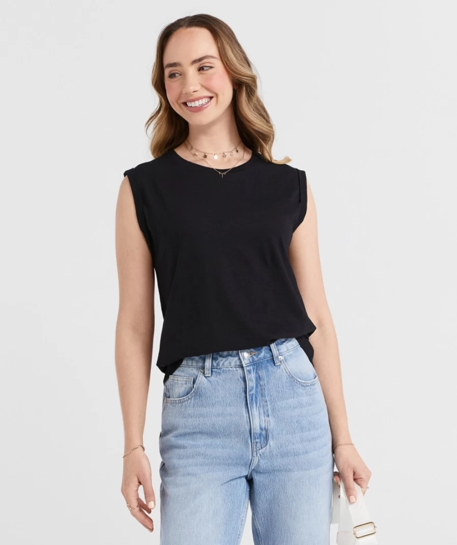 "Sportsgirl Women's Australian Cotton Slub Muscle Tank Top"