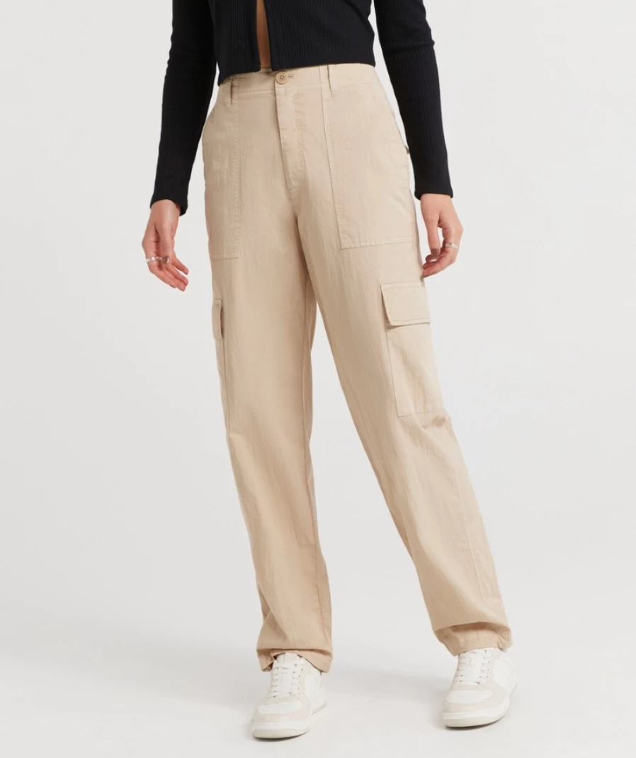 Sportsgirl Women's Stone Parachute Cargo Pants | Misha Style Casual Wear