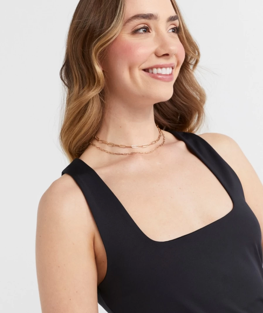 Sportsgirl Women's Stella Luxe Square Neck Top - Elegant Casual Blouse for Women