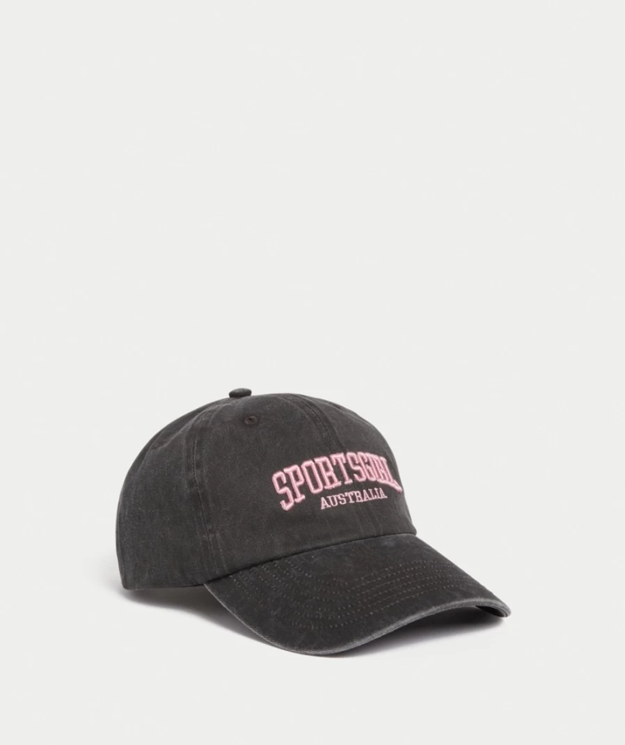 Sportsgirl Women's Washed Black Rewind Baseball Cap
