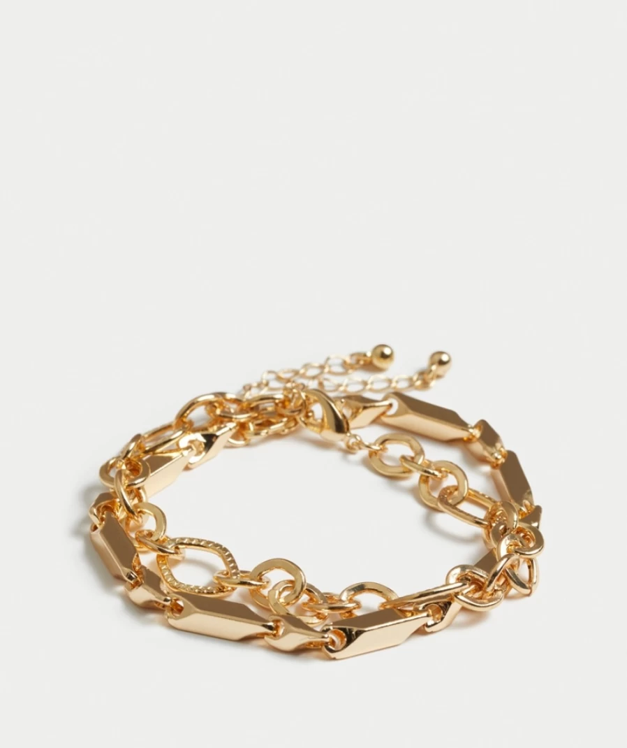Sportsgirl Women's Gold Chain Link Bracelet Pack - Stylish Stackable Bracelets