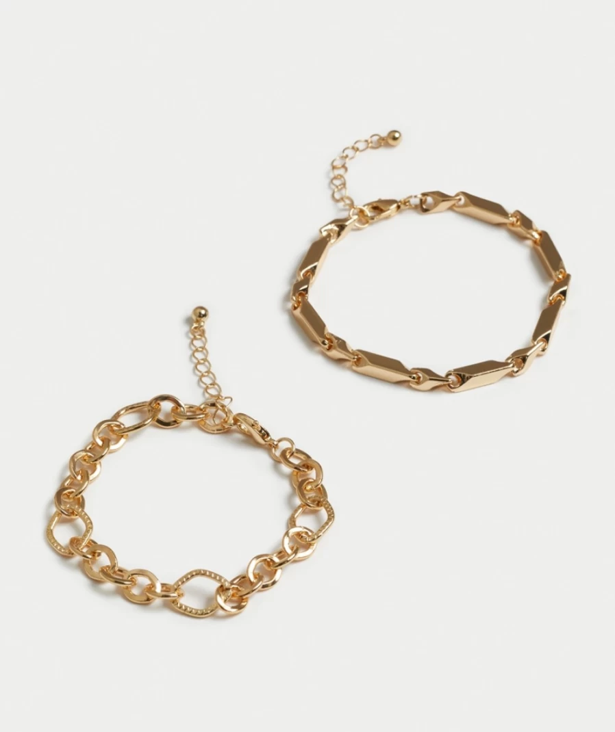 Sportsgirl Women's Gold Chain Link Bracelet Pack - Stylish Stackable Bracelets